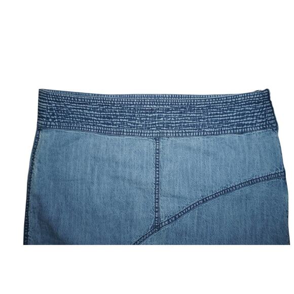 Urban Outfitters Denim Midi Skirt Women’s XL Asymmetrical Hem Patchwork Y2K - Picture 4 of 6